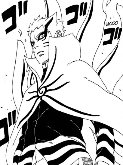 Naruto y Kurama usando el Modo Barión